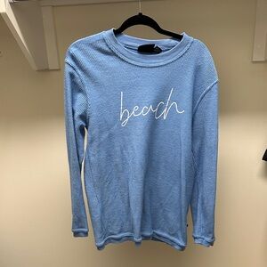 Blue Long Sleeve 'Beach' Sweater